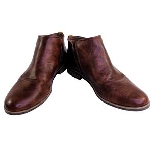 Dr. Scholls Astir Brown Faux Leather Ankle Boots Womens 10M Side Zip Booties